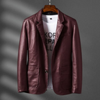 Benjamin™ | Blazer de polipiel estructurado con solapas y bolsillos
