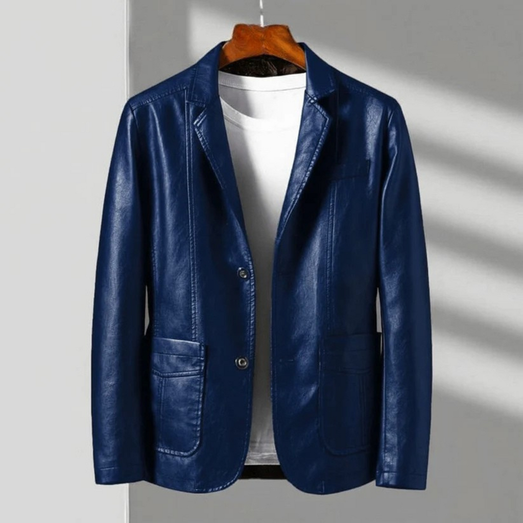 Benjamin™ | Blazer de polipiel estructurado con solapas y bolsillos