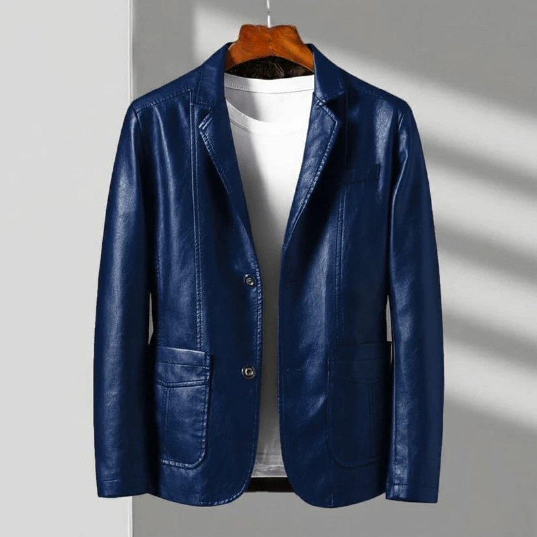 Benjamin™ | Blazer de polipiel estructurado con solapas y bolsillos