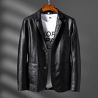 Benjamin™ | Blazer de polipiel estructurado con solapas y bolsillos