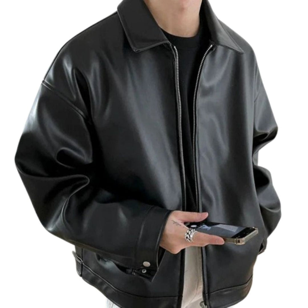 Grant™ | Chaqueta biker oversize efecto piel