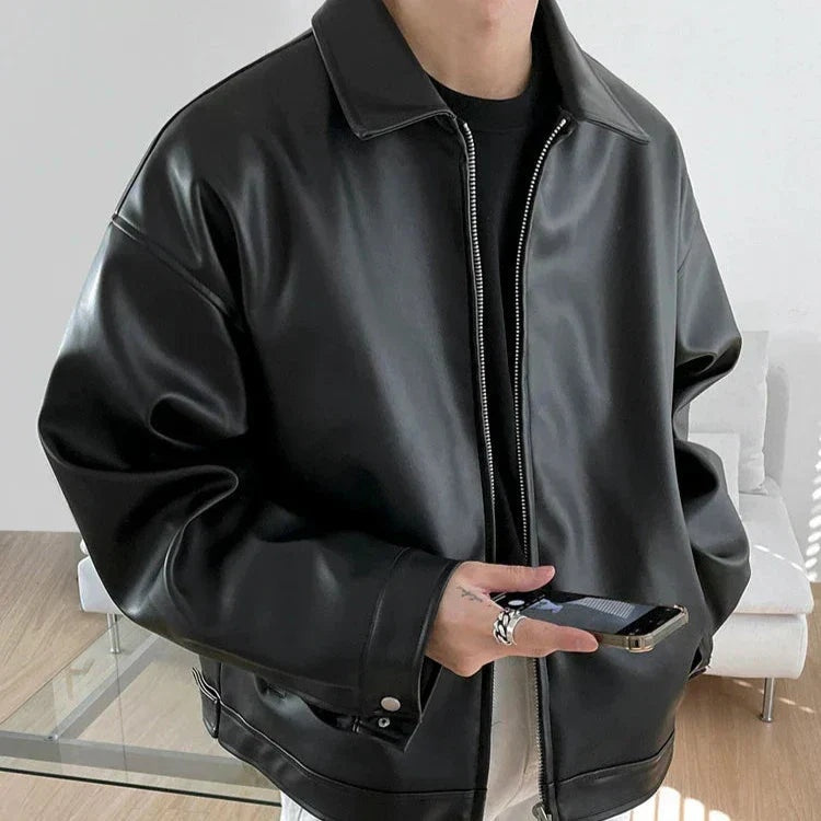 Grant™ | Chaqueta biker oversize efecto piel