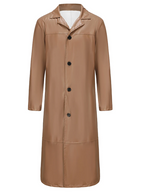 Ian™ | Gabardina larga efecto piel con cuello solapa