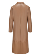 Ian™ | Gabardina larga efecto piel con cuello solapa