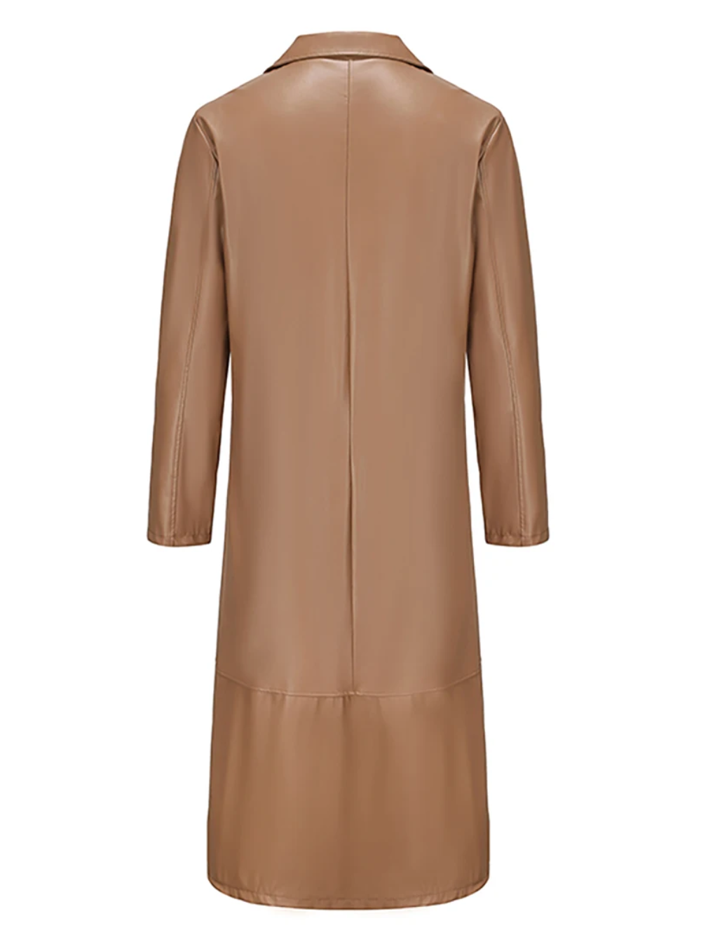 Ian™ | Gabardina larga efecto piel con cuello solapa