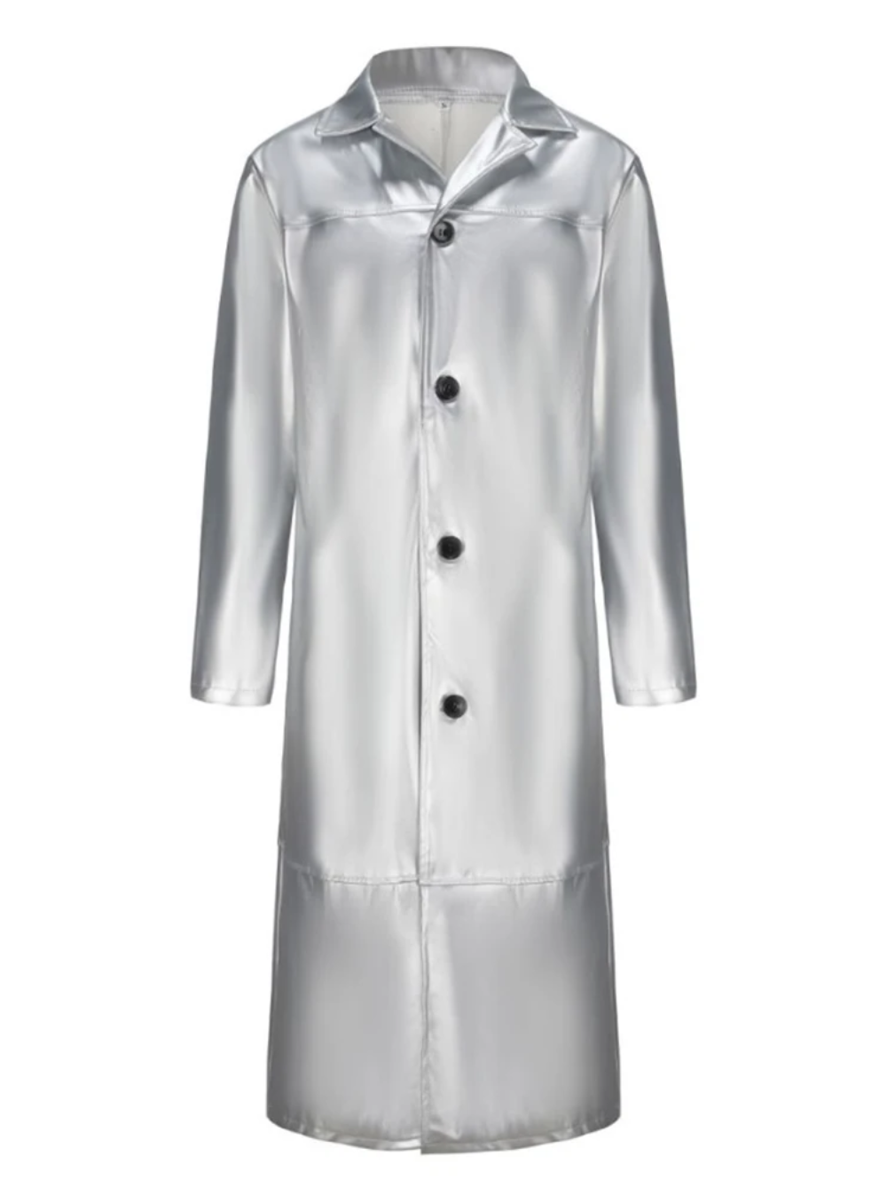 Ian™ | Gabardina larga efecto piel con cuello solapa