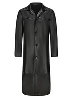 Ian™ | Gabardina larga efecto piel con cuello solapa