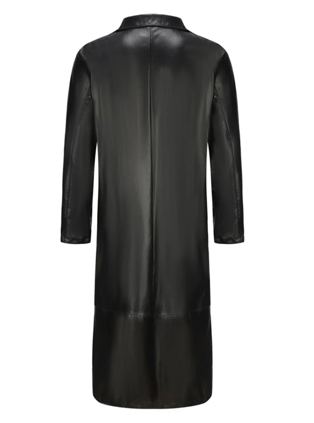 Ian™ | Gabardina larga efecto piel con cuello solapa