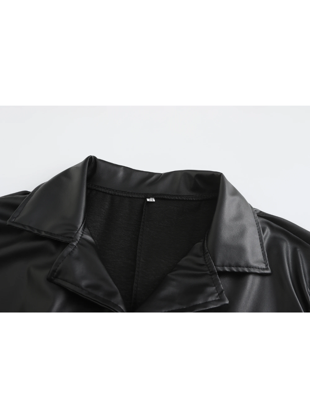 Ian™ | Gabardina larga efecto piel con cuello solapa