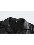 Ian™ | Gabardina larga efecto piel con cuello solapa