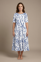 Marina - Vestido midi fluido con estampado floral - vista 4