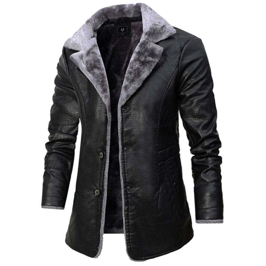 Adam™ | Chaqueta larga de invierno efecto piel con forro sherpa