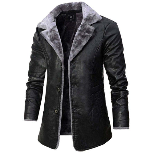 Adam™ | Chaqueta larga de invierno efecto piel con forro sherpa
