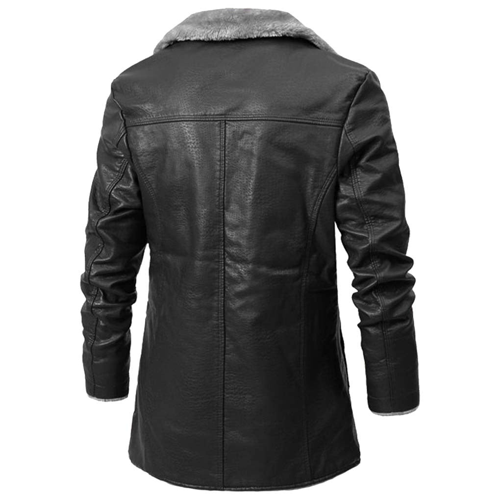 Adam™ | Chaqueta larga de invierno efecto piel con forro sherpa
