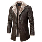 Adam™ | Chaqueta larga de invierno efecto piel con forro sherpa