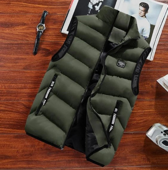 Liam™ | Chaleco acolchado sin mangas con cuello alto y cremallera