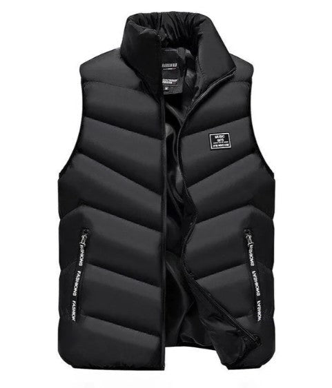 Liam™ | Chaleco acolchado sin mangas con cuello alto y cremallera