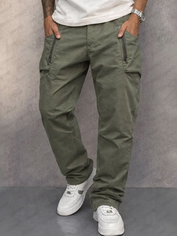 Nicholas™ | Pantalón cargo de algodón con bolsillos con cremallera