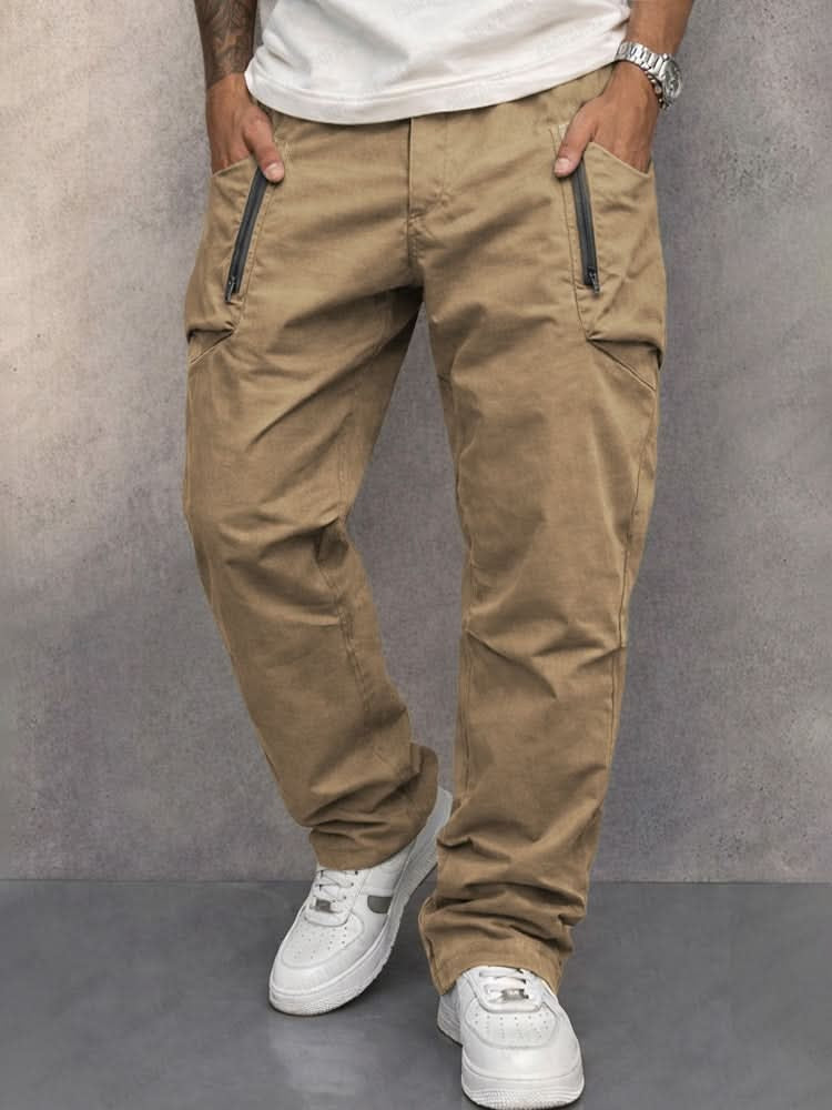 Nicholas™ | Pantalón cargo de algodón con bolsillos con cremallera