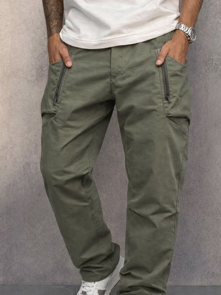 Nicholas™ | Pantalón cargo de algodón con bolsillos con cremallera