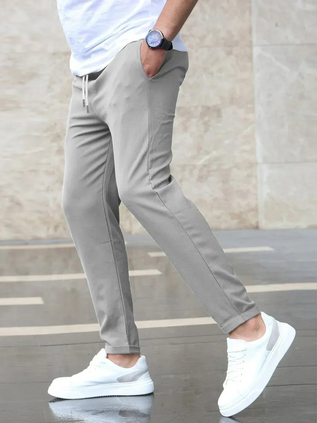 Alexander™ | Pantalón chino jogger con cintura elástica slim fit