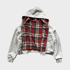 Adam™ | Sudadera reversible con capucha y estampado de cuadros oversize