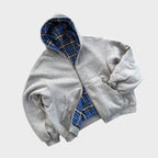 Adam™ | Sudadera reversible con capucha y estampado de cuadros oversize