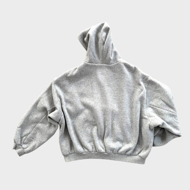 Adam™ | Sudadera reversible con capucha y estampado de cuadros oversize