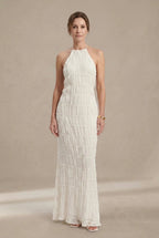 Ángela - Vestido maxi elegante de verano con cuello halter