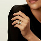 Anillo en plata con hilo dorado - vista 2