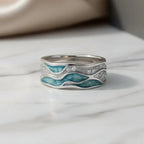 Anillo Ondas Turquesa en Plata - vista 3