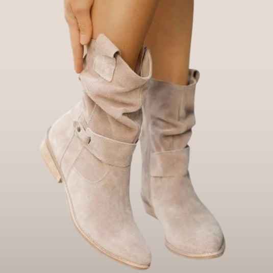 Maggie™ | Botas camperas de ante slouchy a media caña