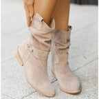 Maggie™ | Botas camperas de ante slouchy a media caña