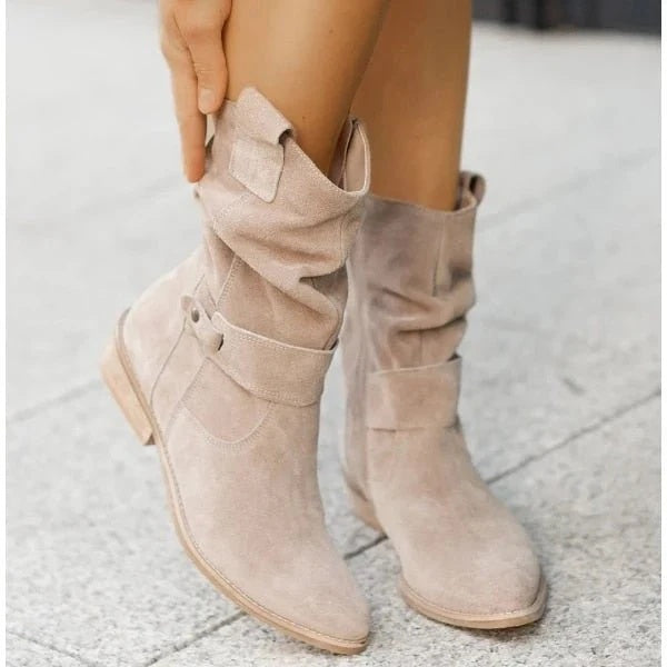 Maggie™ | Botas camperas de ante slouchy a media caña