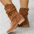 Maggie™ | Botas camperas de ante slouchy a media caña