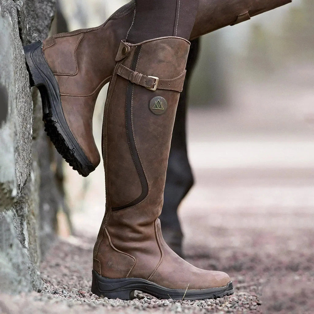 Kelsey™ | Botas altas de piel impermeables con hebilla