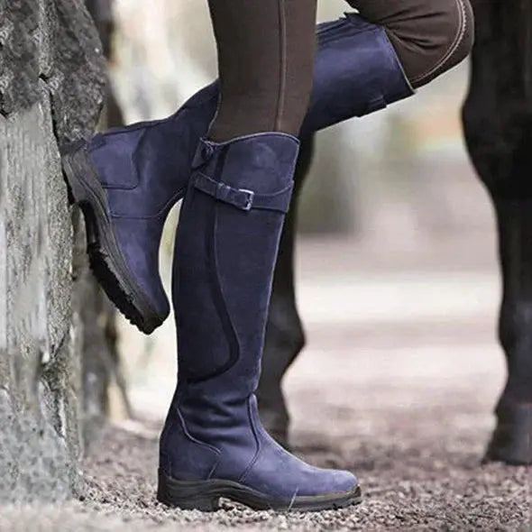 Kelsey™ | Botas altas de piel impermeables con hebilla