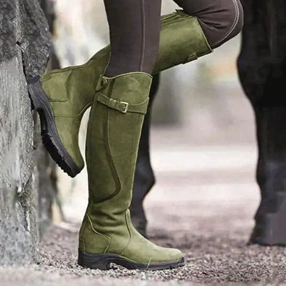 Kelsey™ | Botas altas de piel impermeables con hebilla