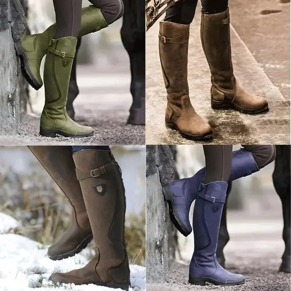 Kelsey™ | Botas altas de piel impermeables con hebilla