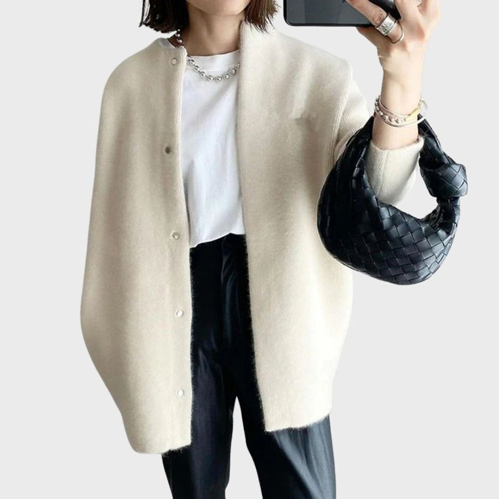 Harper™ | Cárdigan oversize de cachemira con botones de presión