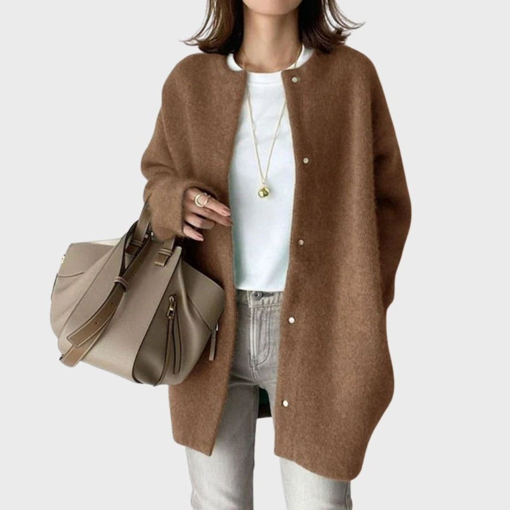 Harper™ | Cárdigan oversize de cachemira con botones de presión