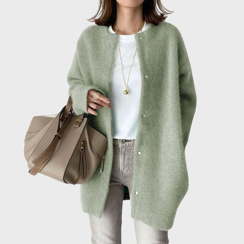 Harper™ | Cárdigan oversize de cachemira con botones de presión