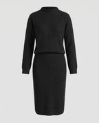 Claire™ | Conjunto de punto: jersey de cuello alto y falda midi