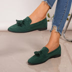 Evelyn™ | Mocasines planos de ante con borlas