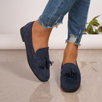 Evelyn™ | Mocasines planos de ante con borlas