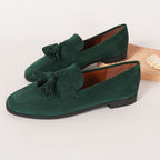 Evelyn™ | Mocasines planos de ante con borlas