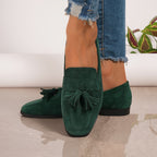 Evelyn™ | Mocasines planos de ante con borlas