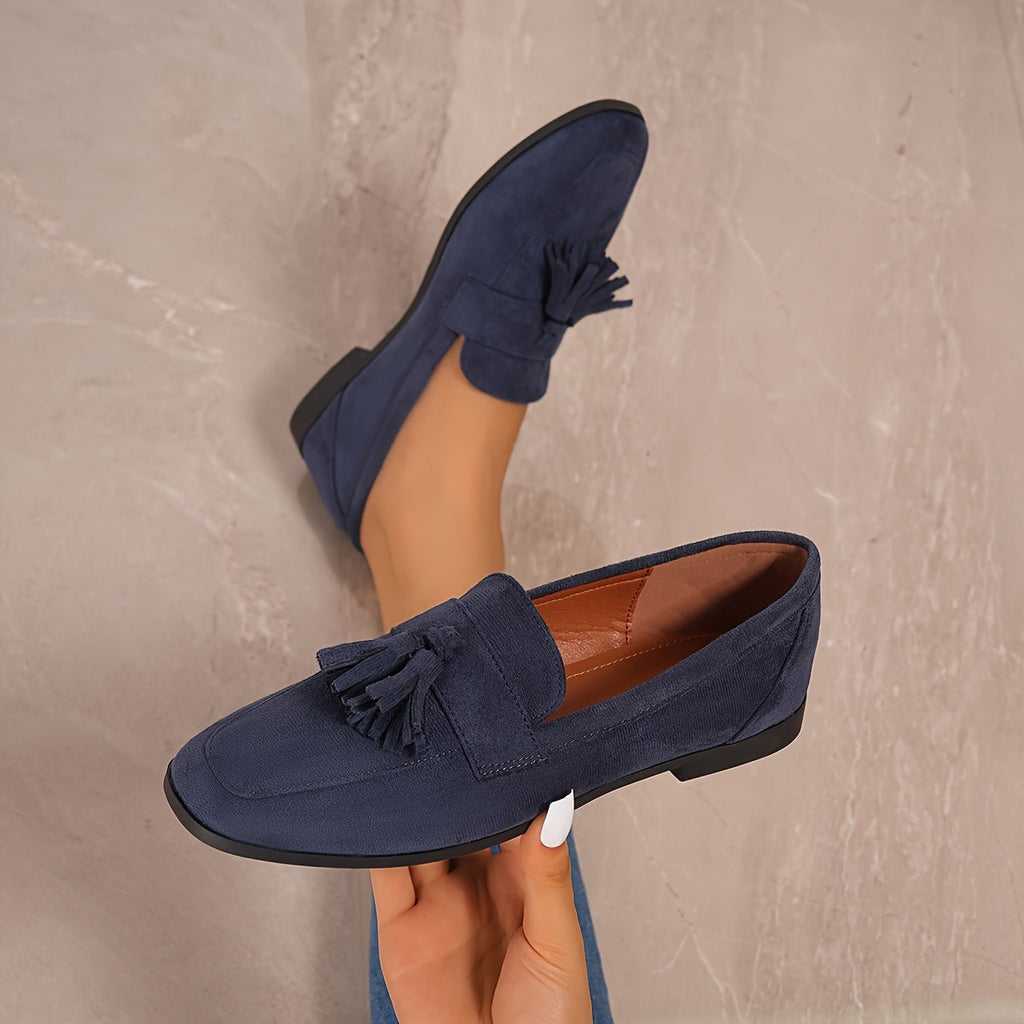 Evelyn™ | Mocasines planos de ante con borlas