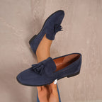 Evelyn™ | Mocasines planos de ante con borlas