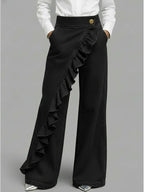 Isla™ | Vaqueros wide leg de tiro alto con volantes